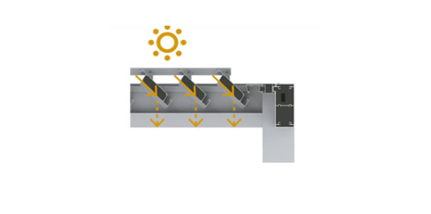 Inclinación de pérgola bioclimática 45 grados